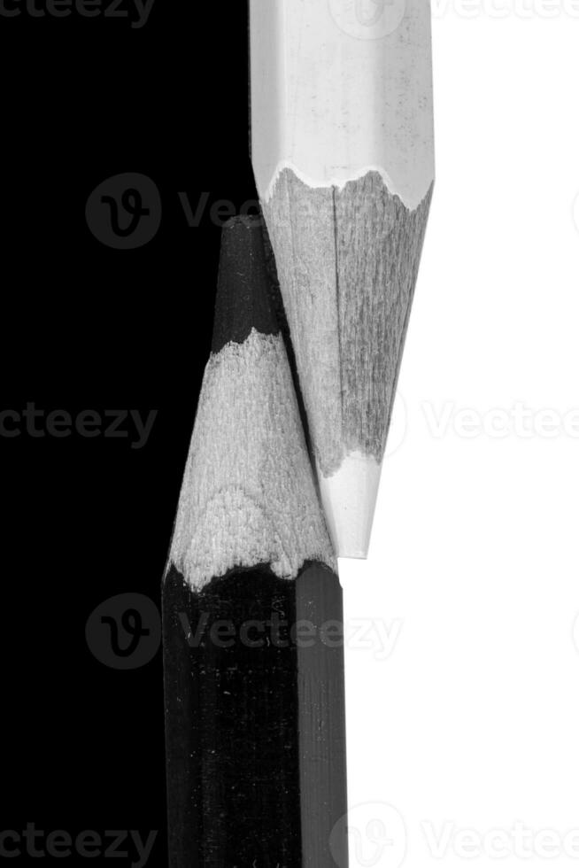 white and black pencil on white and black background photo