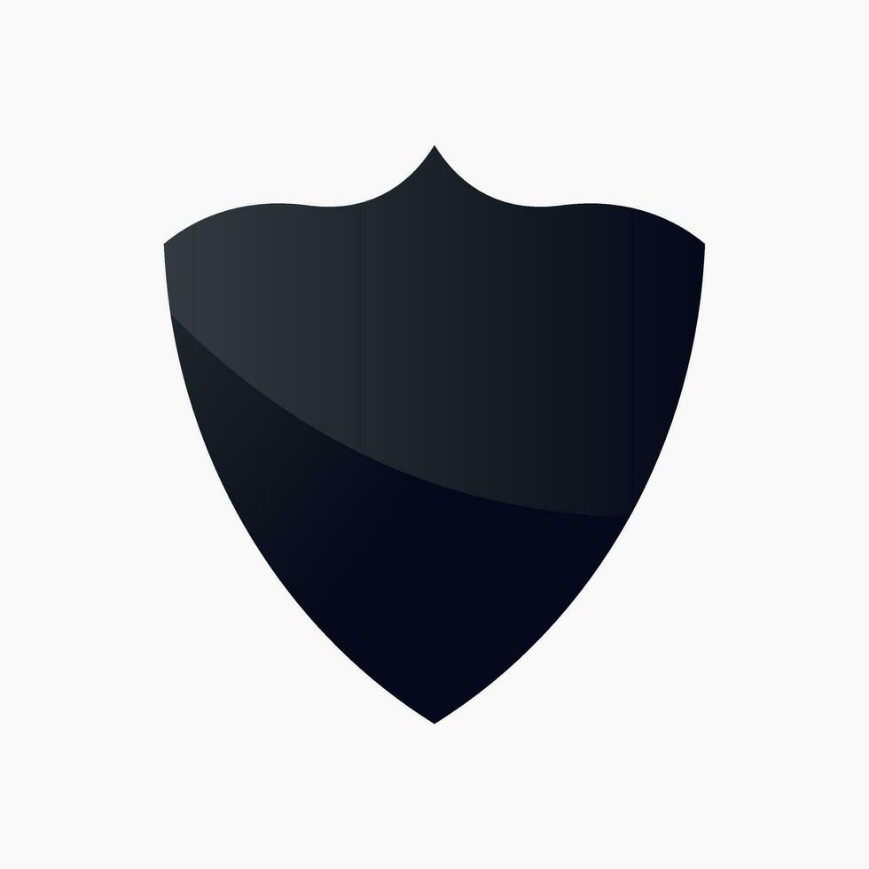 Black shield icon set in vintage style. Protect shield security. Badge quality symbol, sign, logo, emblem. Vector illustration.