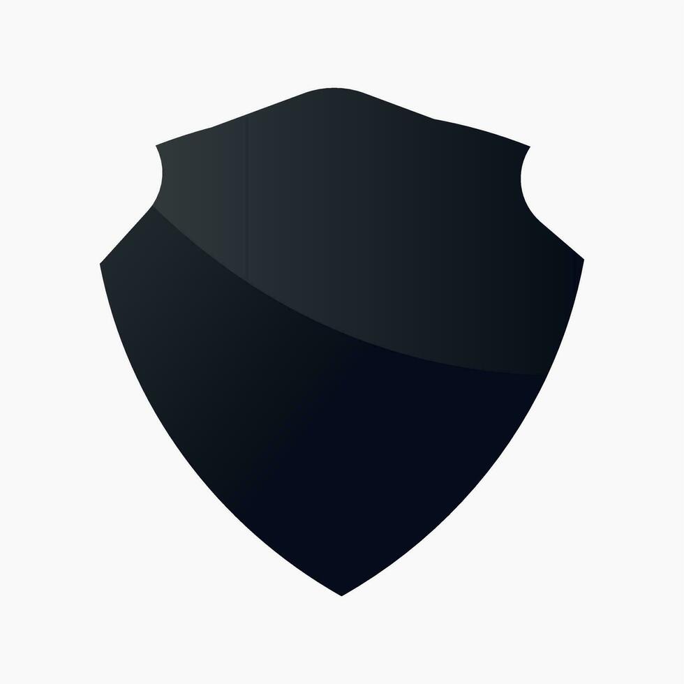 Black shield icon set in vintage style. Protect shield security. Badge quality symbol, sign, logo, emblem. Vector illustration.