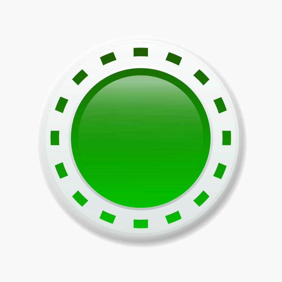 Green glossy button vector