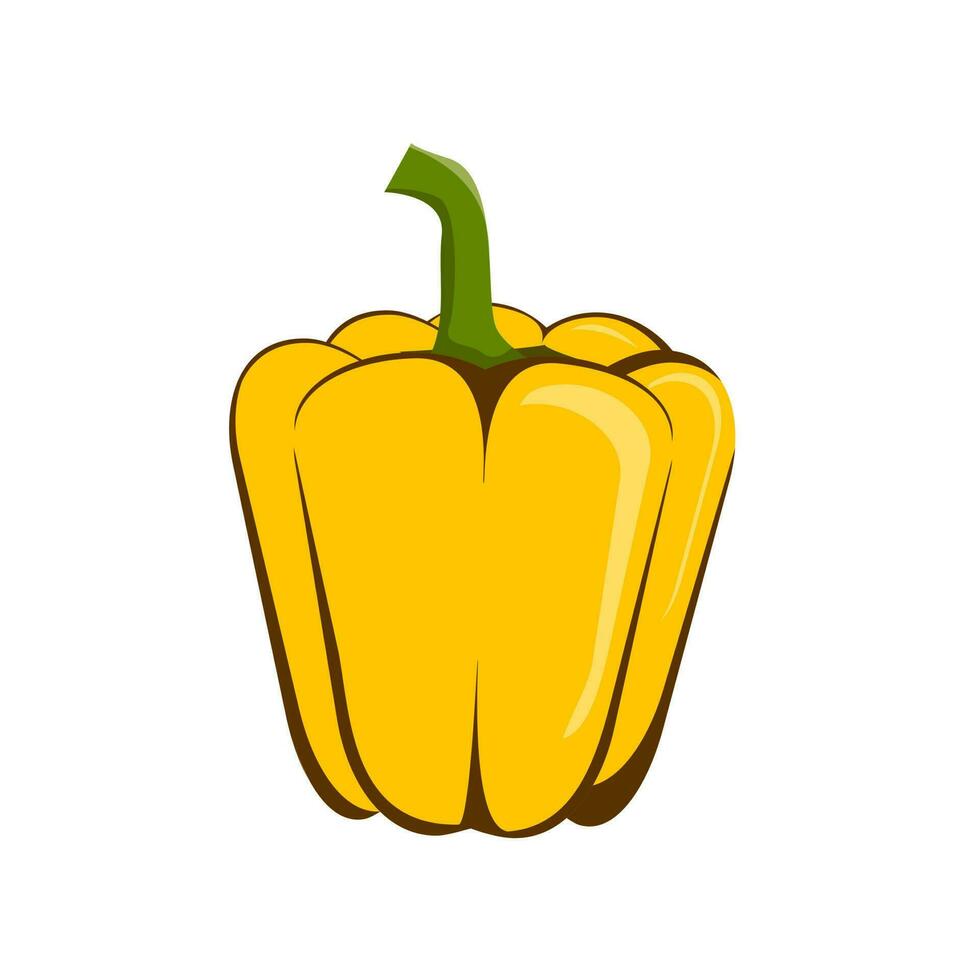 Vector yellow bell pepper vegetable