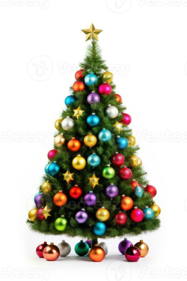 Photo of Christmas Tree with isolated white background