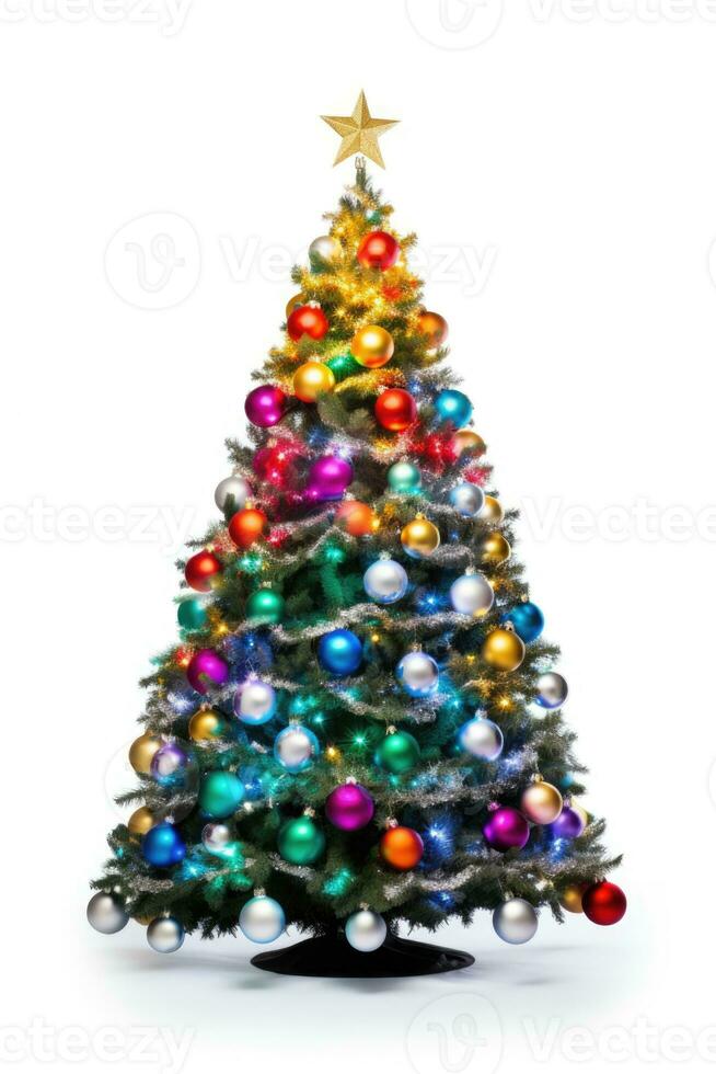 foto de Navidad árbol con aislado blanco antecedentes