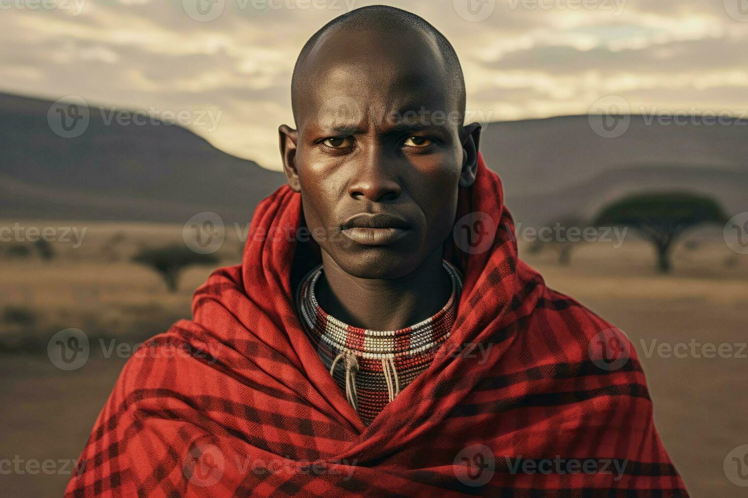 masai africano hombre danza África. generar ai foto