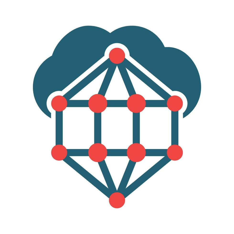 Nano Cloud Vector Glyph Two Color Icon For Personal And Commercial Use.