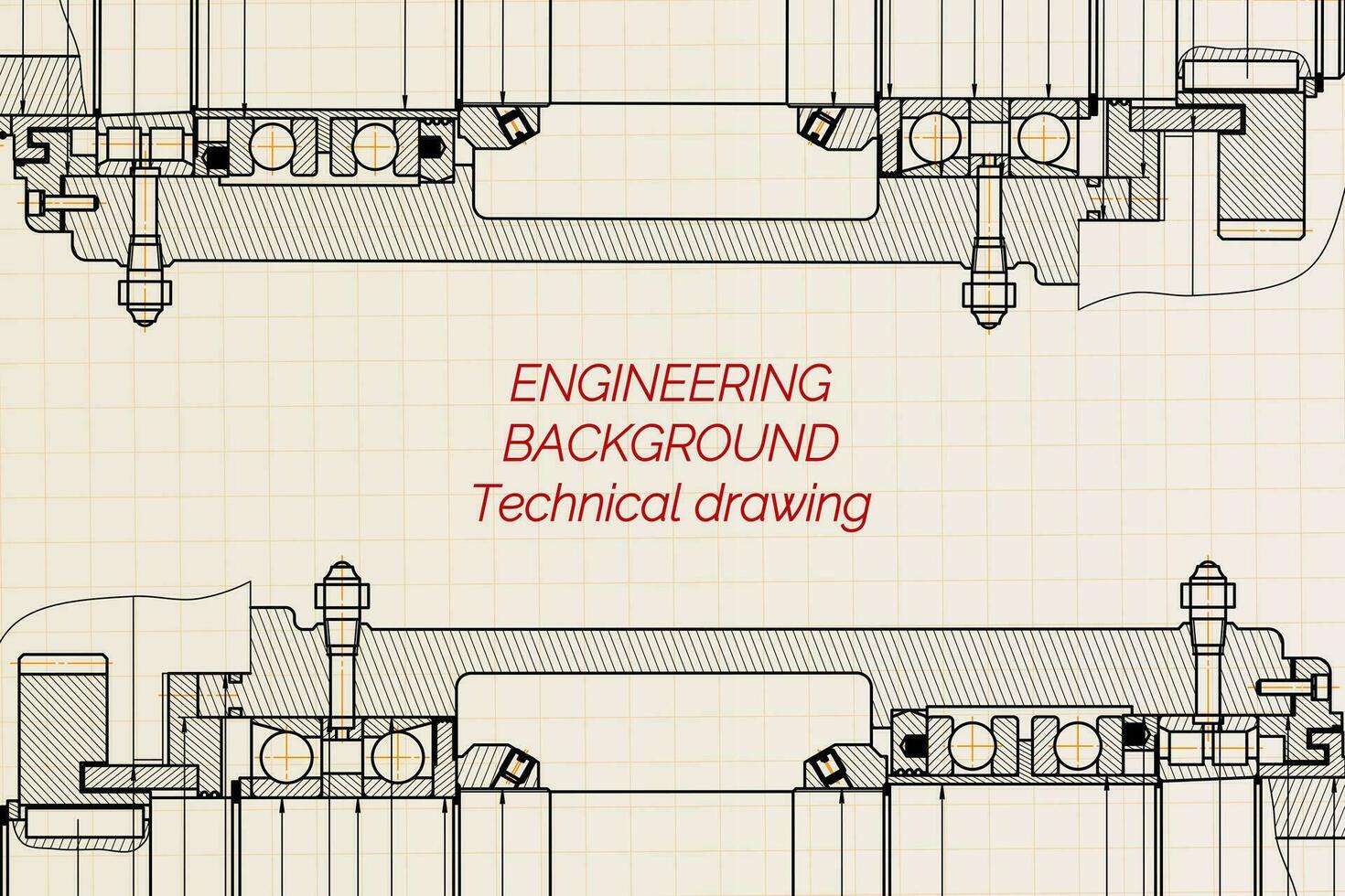 mecánico Ingenieria dibujos en ligero antecedentes. molienda máquina huso. técnico diseño. cubrir. Plano. vector ilustración.