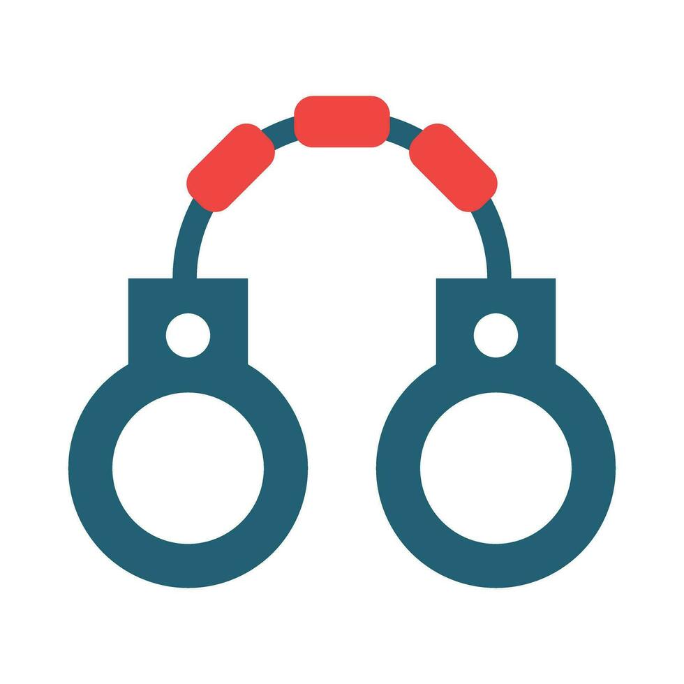 Handcuffs Vector Glyph Two Color Icon For Personal And Commercial Use.