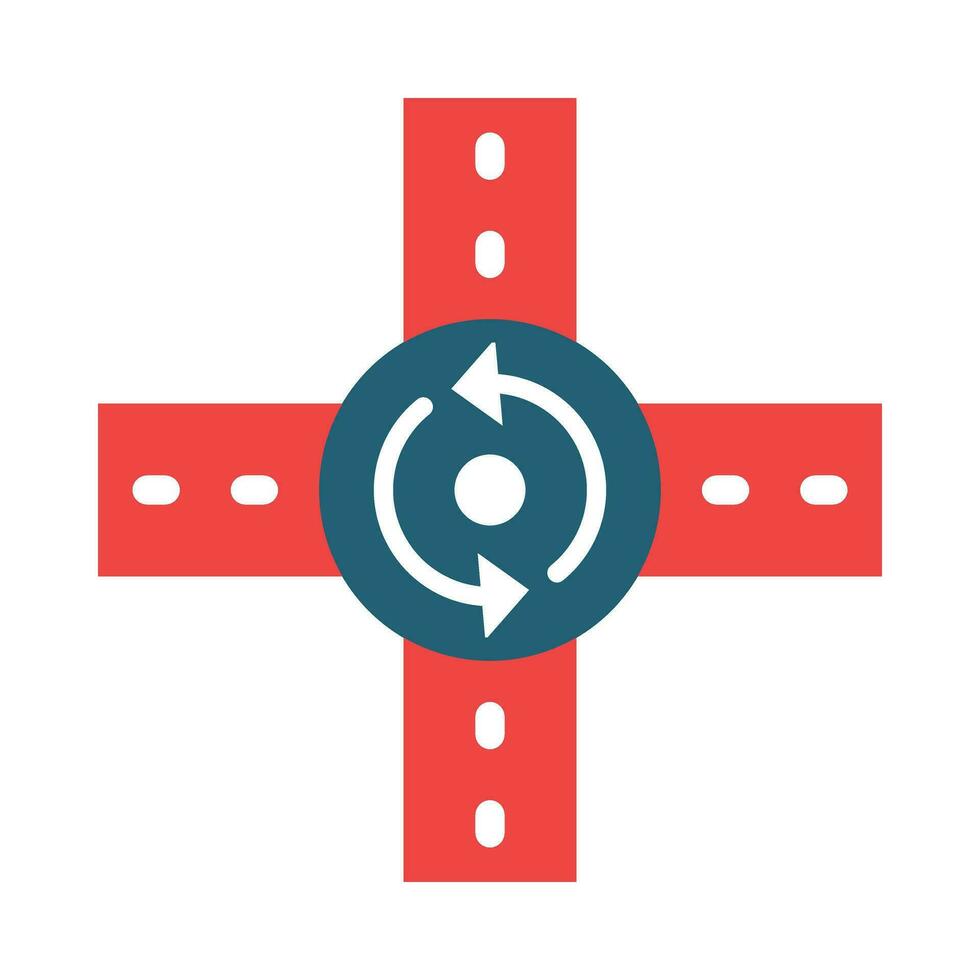 Roundabout Vector Glyph Two Color Icon For Personal And Commercial Use.
