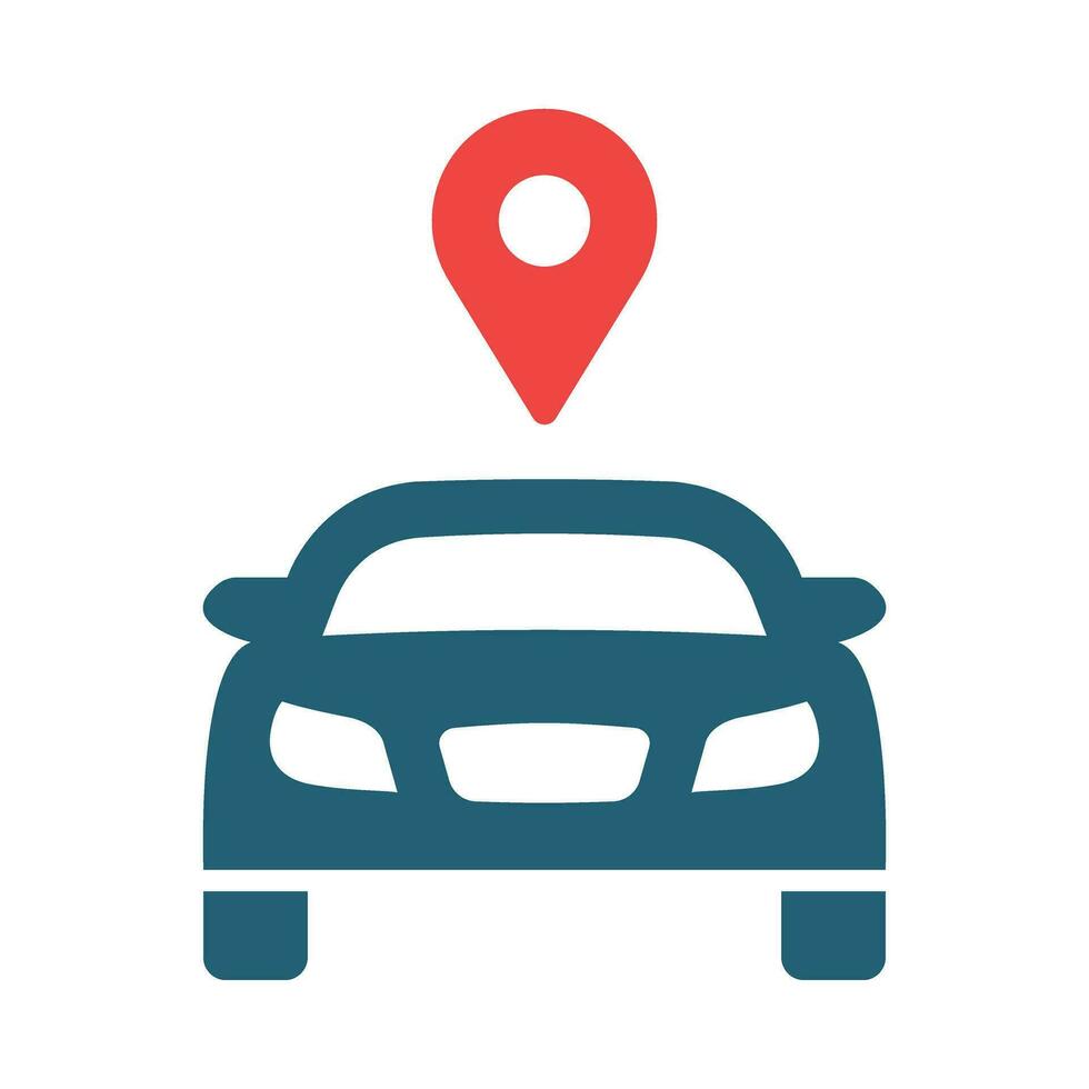Connected Vehicle Vector Glyph Two Color Icon For Personal And Commercial Use.