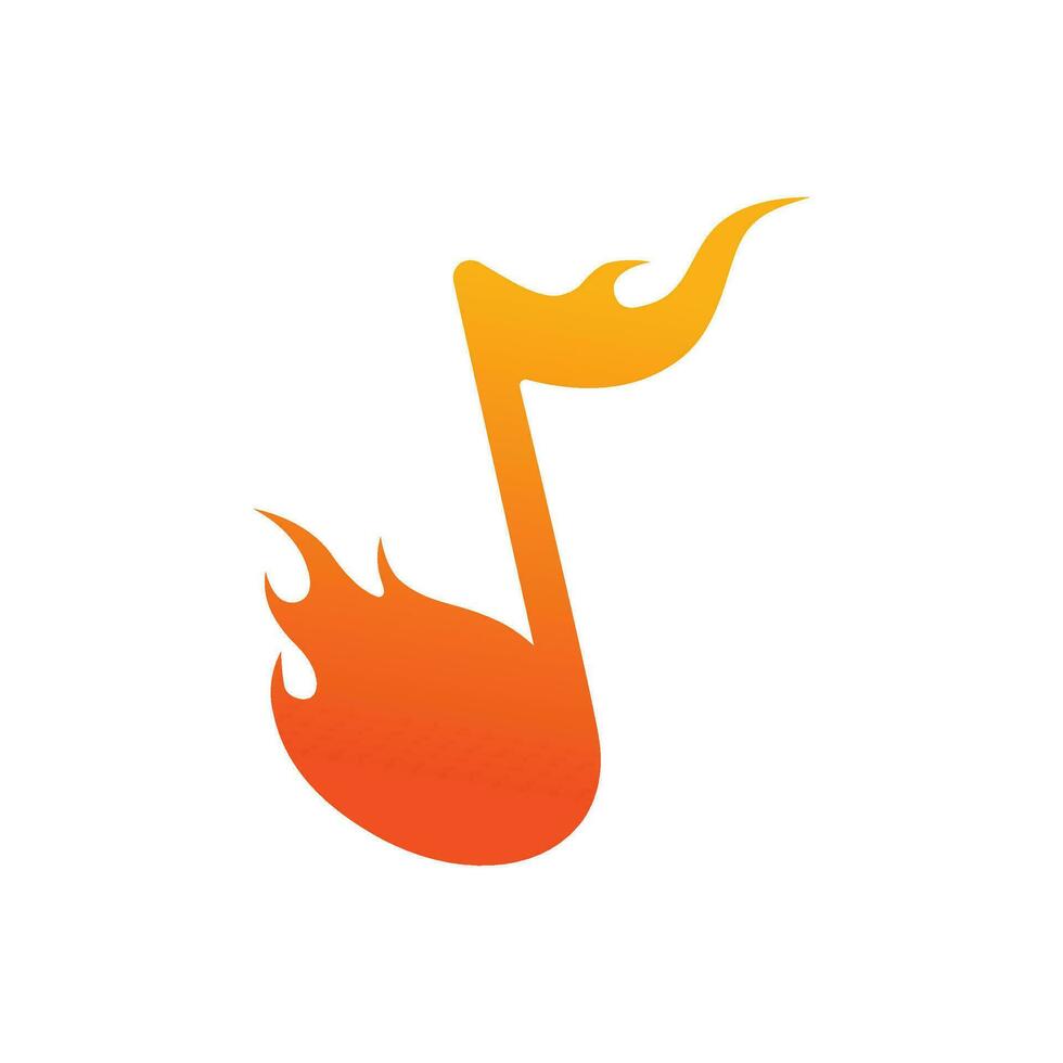 hot music note vector logo template