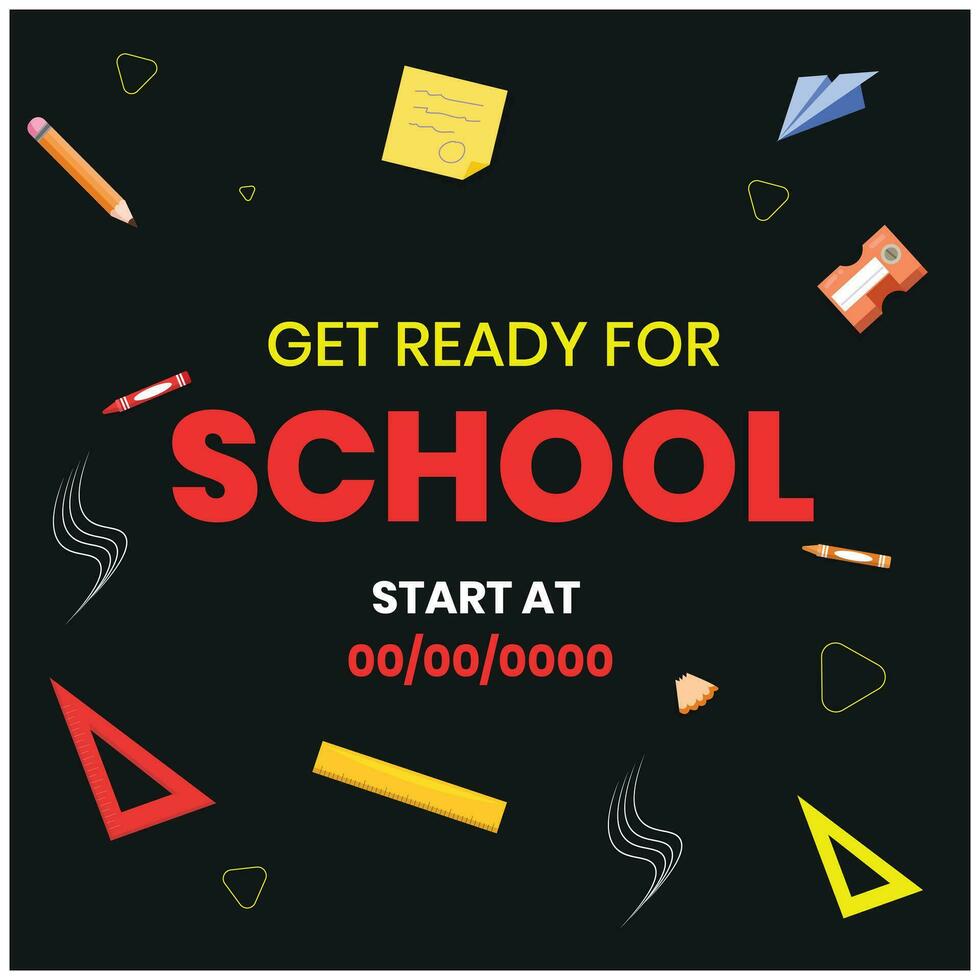 Back to school vector design. Back to school text in chalkboard element with light bulb and pen educational elements. Vector illustration back to school concept.
