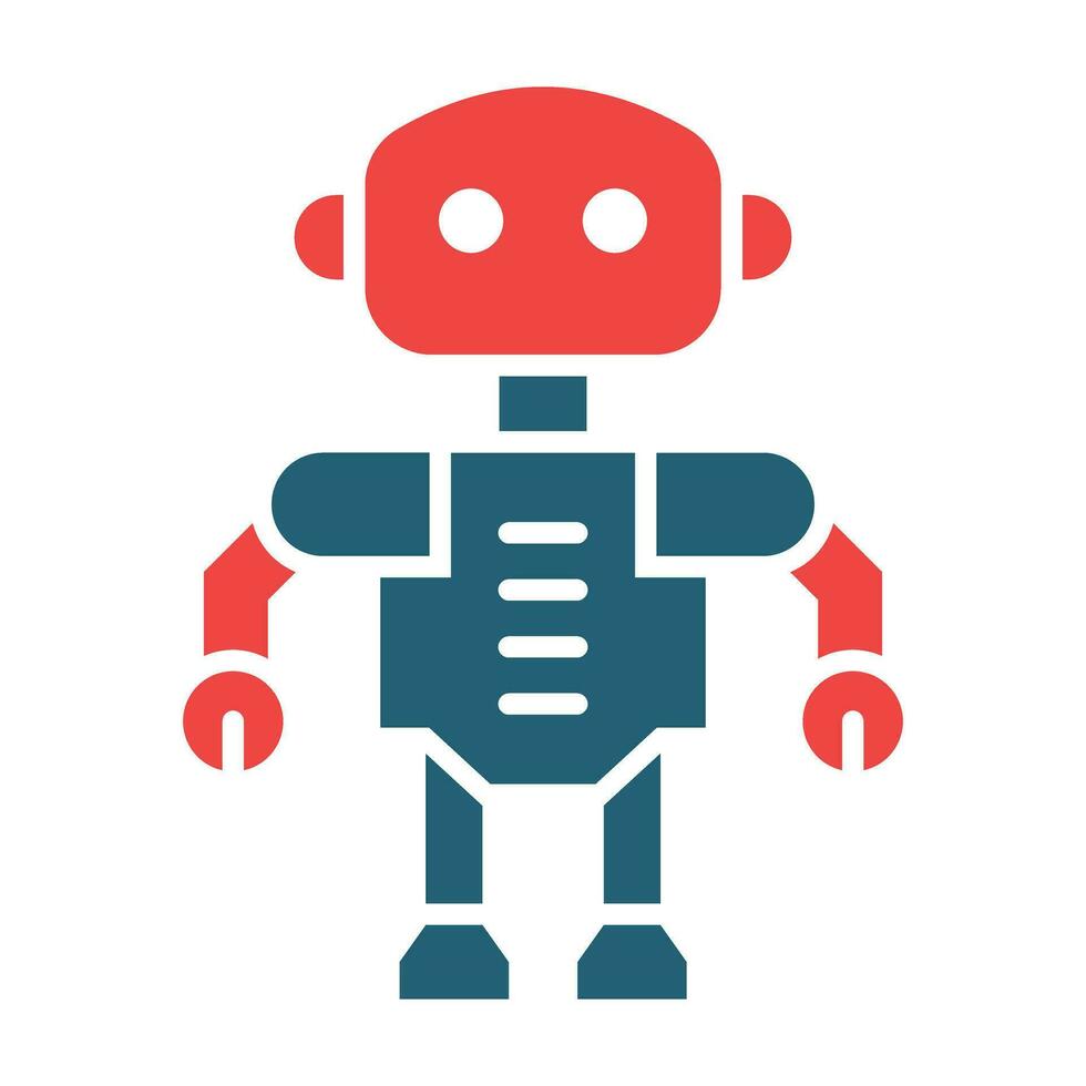 Intelligent Tactical Bot Vector Glyph Two Color Icon For Personal And Commercial Use.