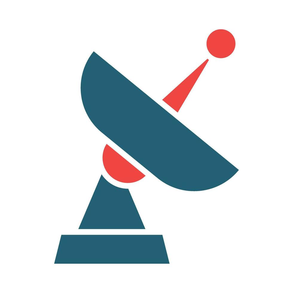 Satellite Transmitter Vector Glyph Two Color Icon For Personal And Commercial Use.