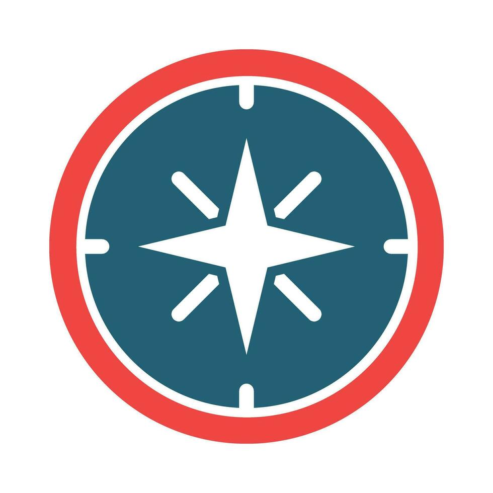Compass Vector Glyph Two Color Icon For Personal And Commercial Use.