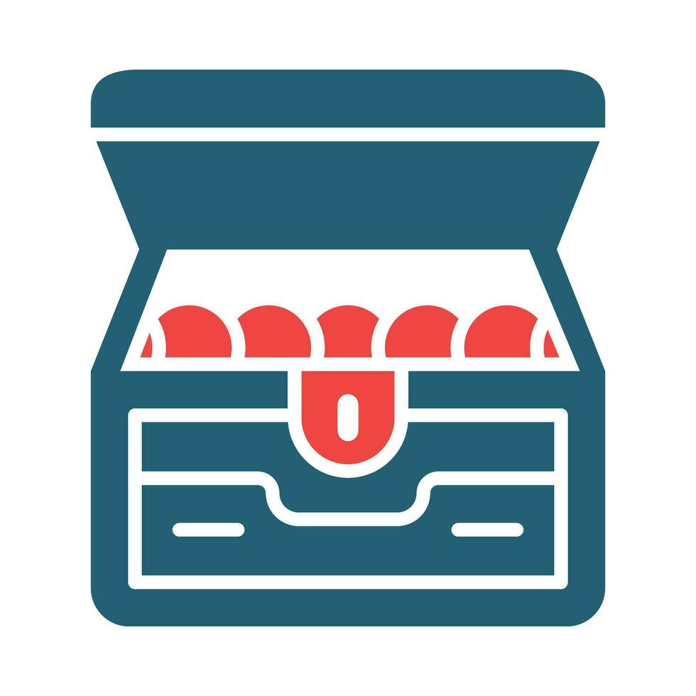 Treasure Chest Vector Glyph Two Color Icon For Personal And Commercial Use.