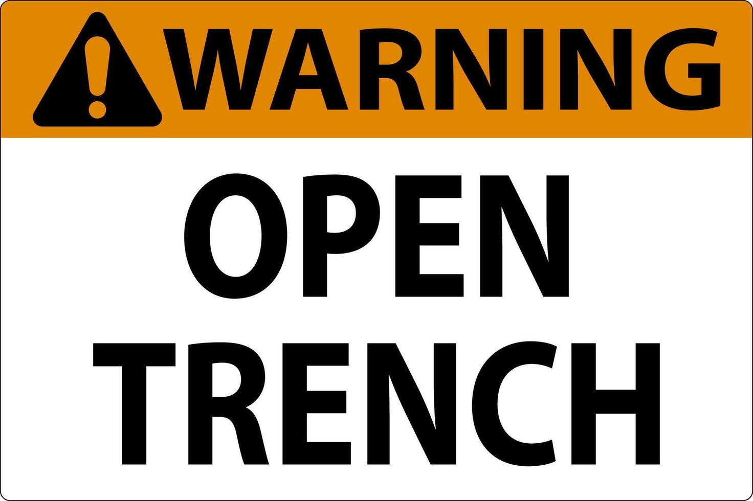 Warning Sign Open Trench vector