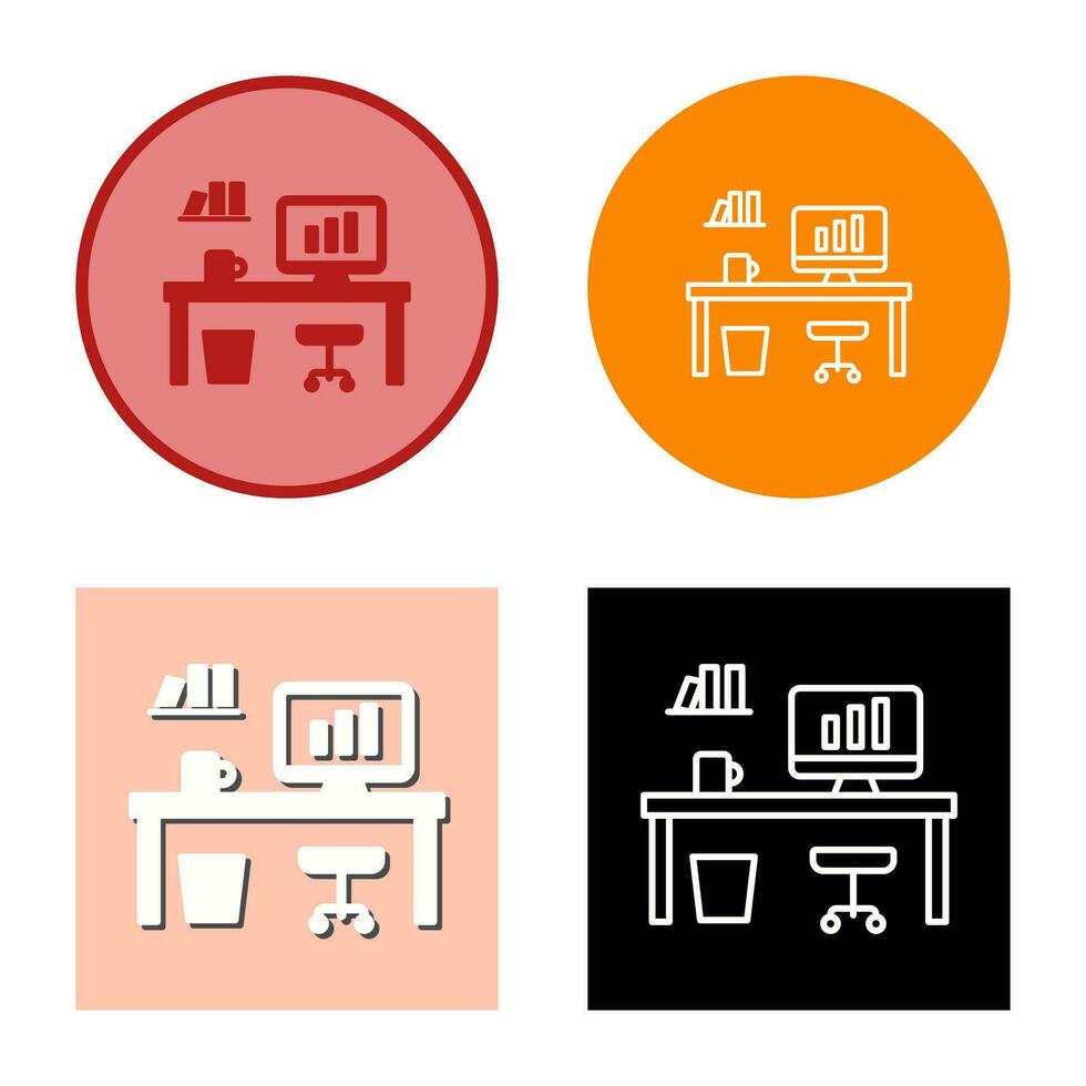 Office Desk Vector Icon