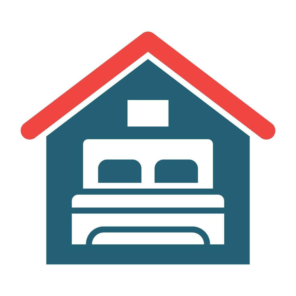 Accommodation Vector Glyph Two Color Icon For Personal And Commercial Use.