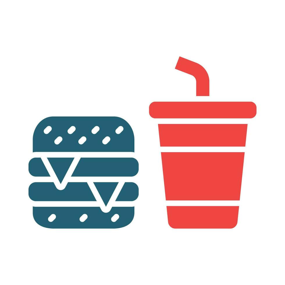 Fast Food Vector Glyph Two Color Icon For Personal And Commercial Use.