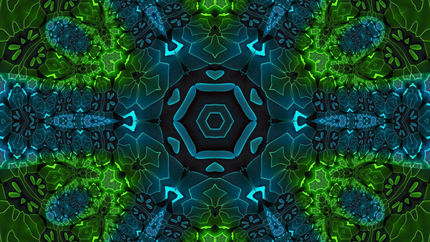 Stunning Abstract Kaleidoscope Background. Unique Multicolor Mosaic Texture in Seamless Geometric Pattern photo