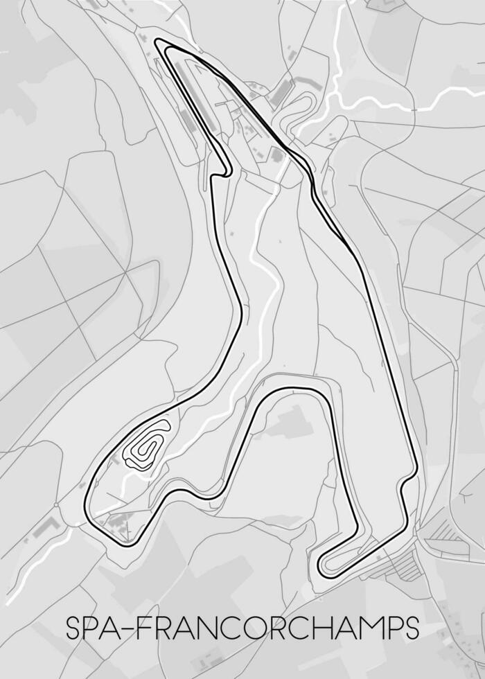 Circuit of Spa Francorchamps map vector