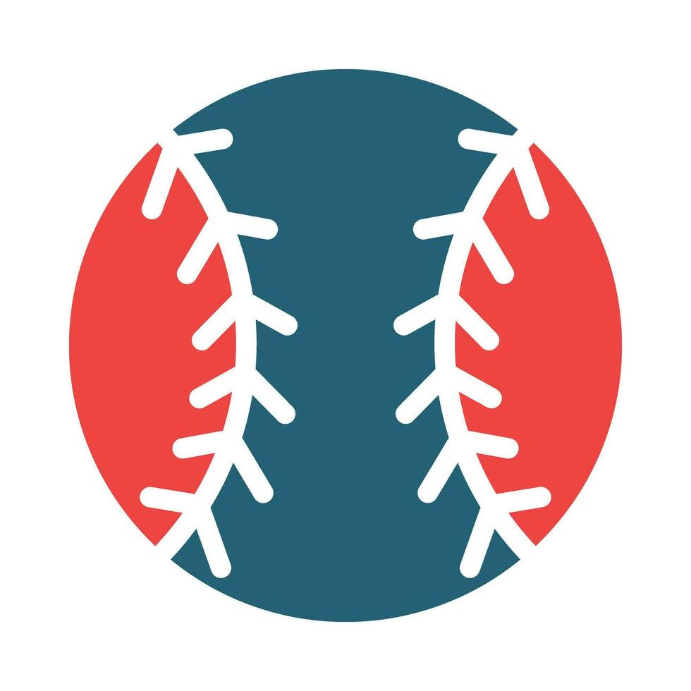 Baseball Vector Glyph Two Color Icon For Personal And Commercial Use.