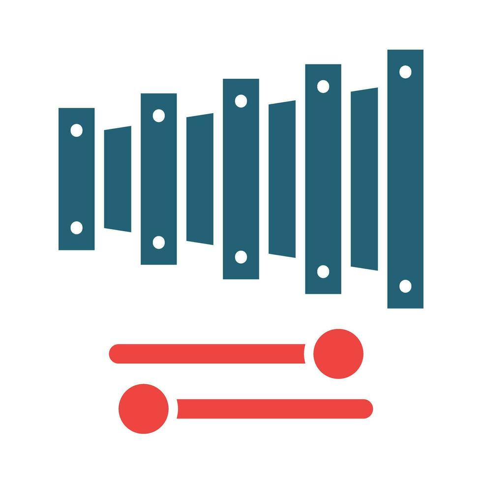 Xylophone Vector Glyph Two Color Icon For Personal And Commercial Use.