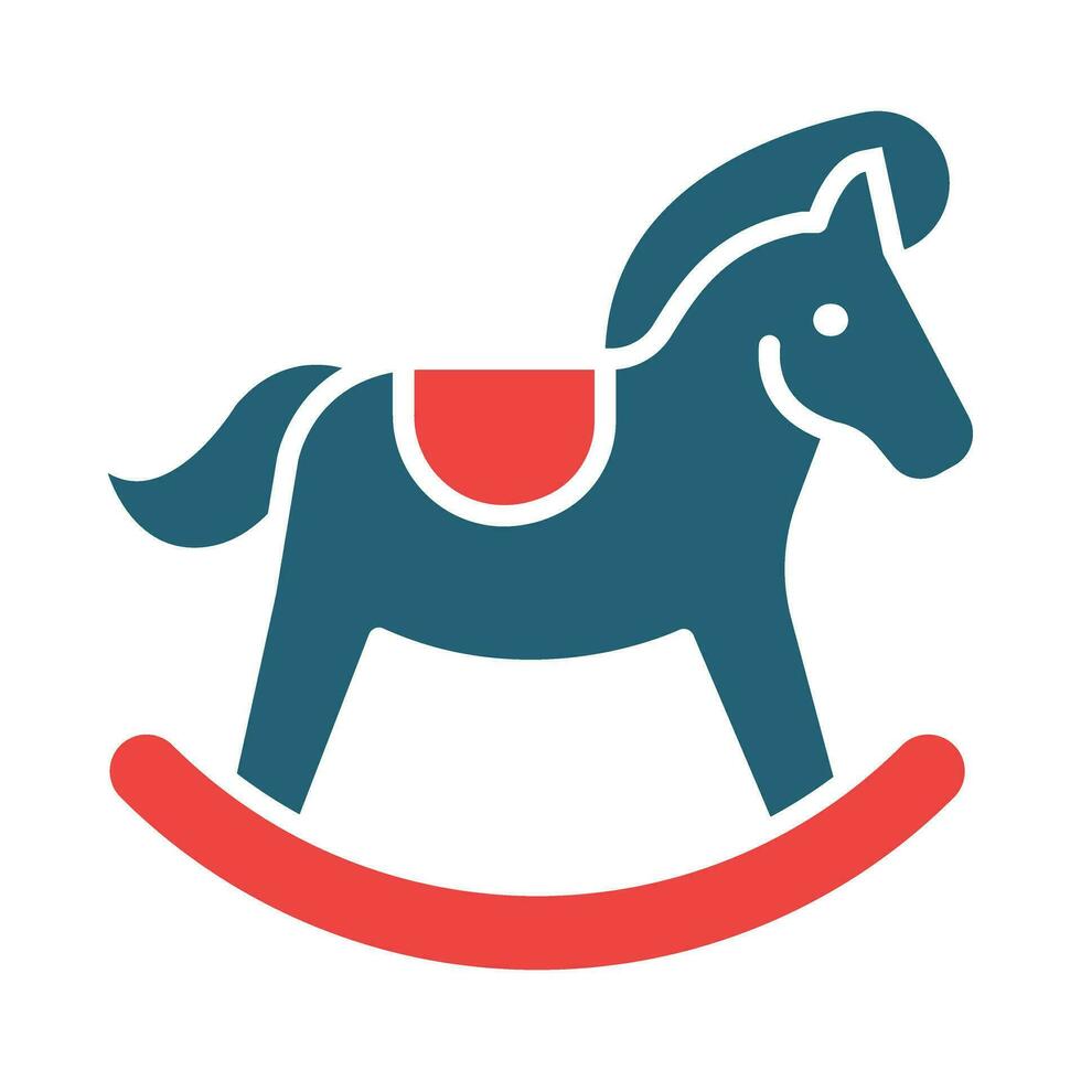 caballo juguete vector glifo dos color icono para personal y comercial usar.