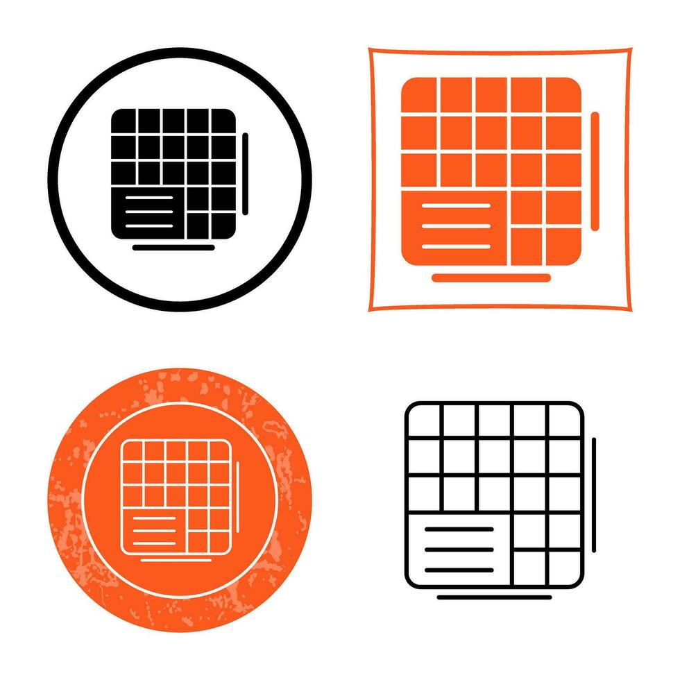 Table Data Vector Icon