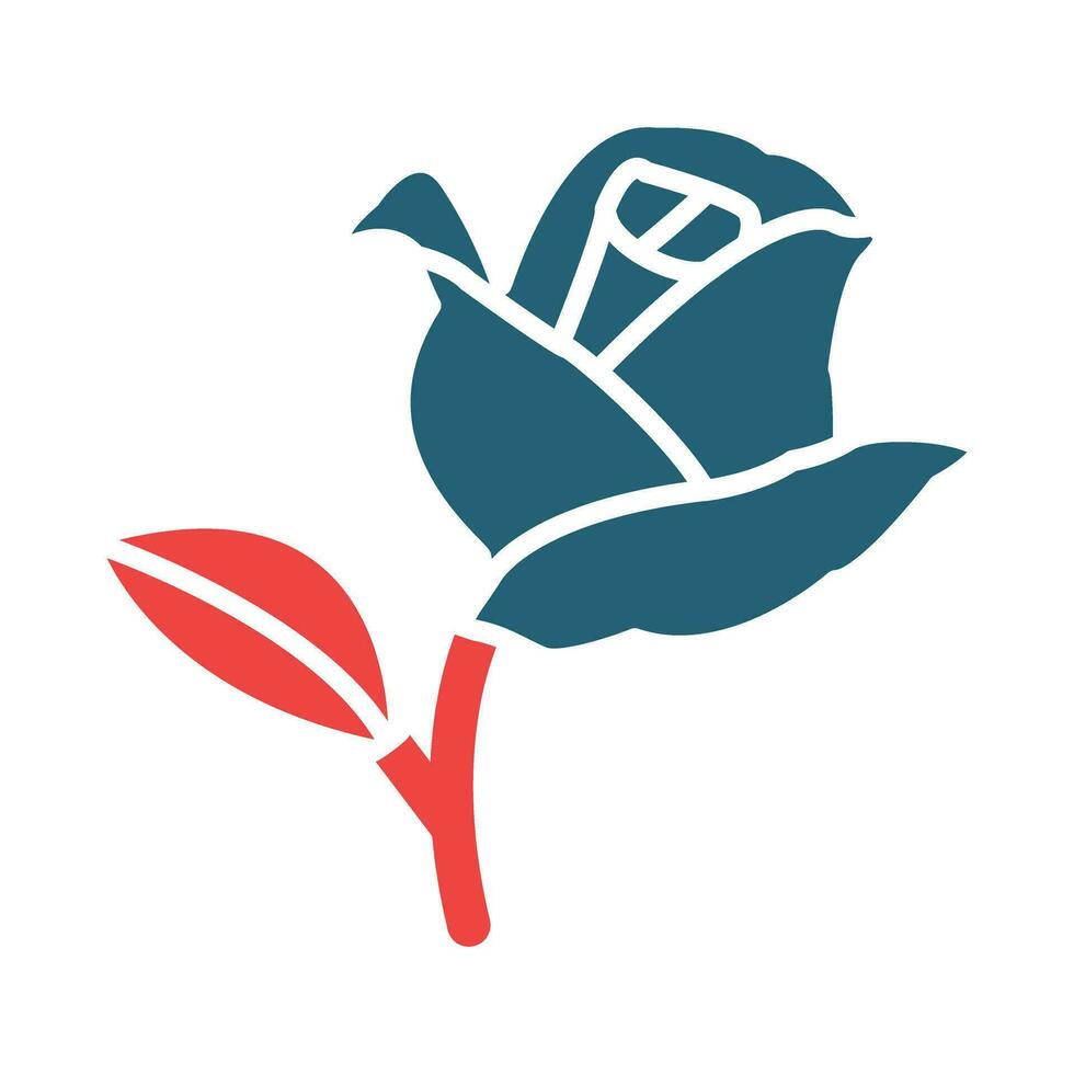 Rose Vector Glyph Two Color Icon For Personal And Commercial Use.