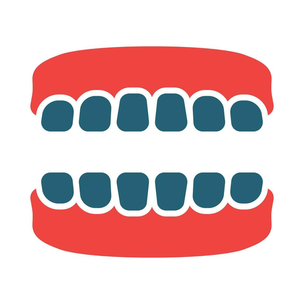 Denture Vector Glyph Two Color Icon For Personal And Commercial Use.