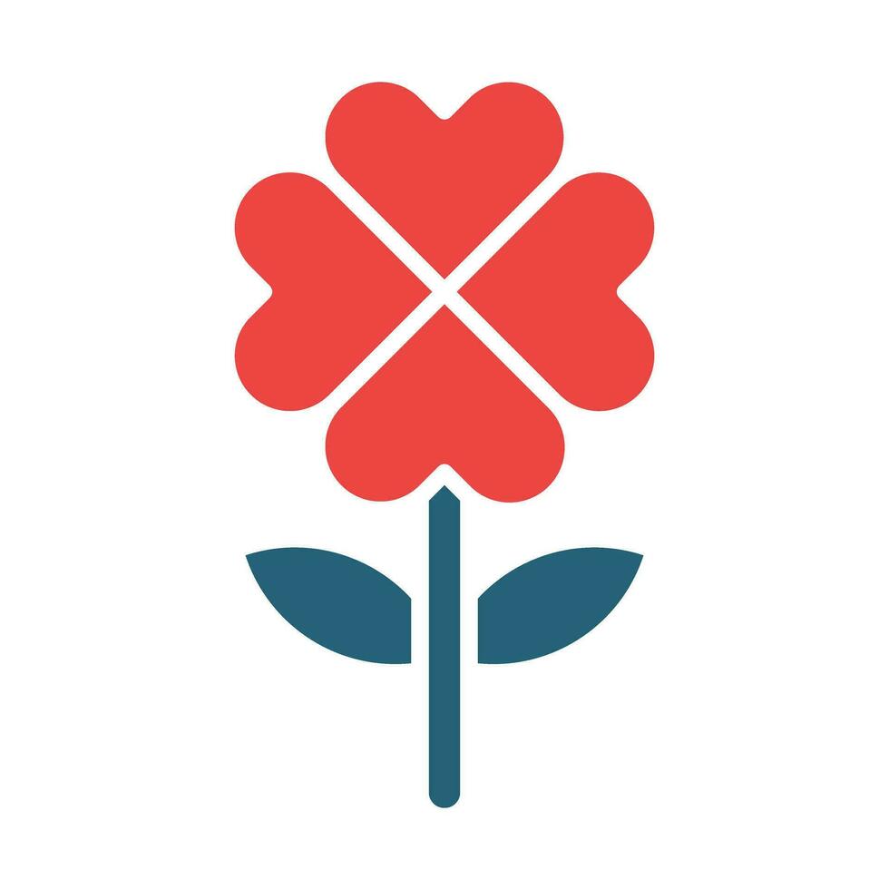 Four Leaf Clover Vector Glyph Two Color Icon For Personal And Commercial Use.
