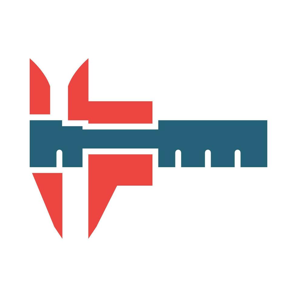 Caliper Vector Glyph Two Color Icon For Personal And Commercial Use.