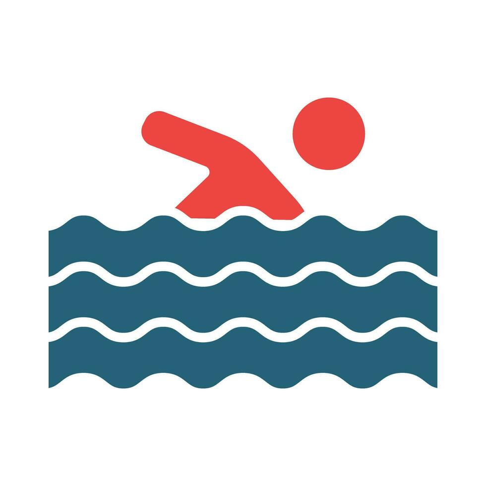 Person Swimming Vector Glyph Two Color Icon For Personal And Commercial Use.