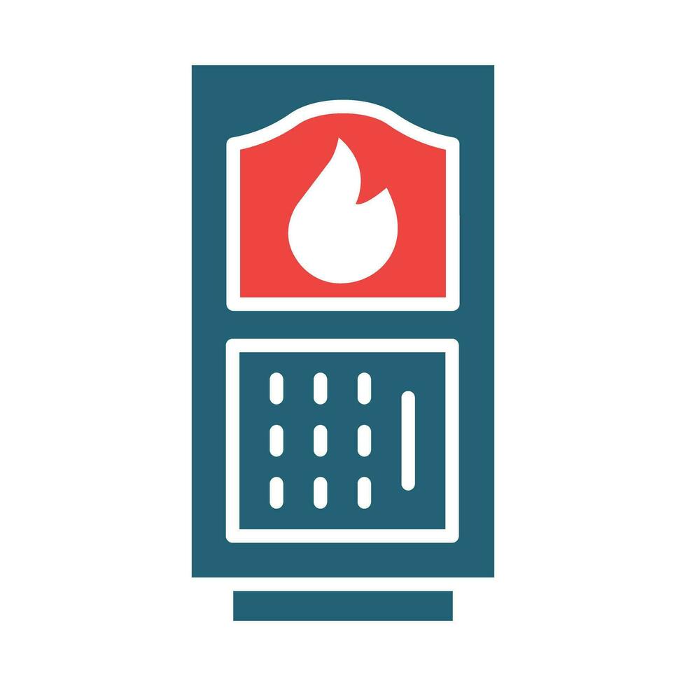 Solid Fuel Boiler Vector Glyph Two Color Icon For Personal And Commercial Use.