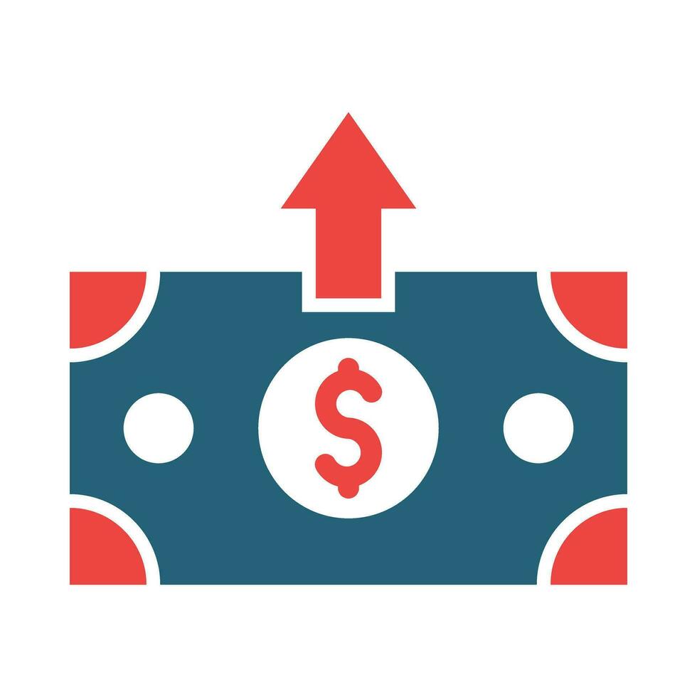 Send Money Vector Glyph Two Color Icon For Personal And Commercial Use.