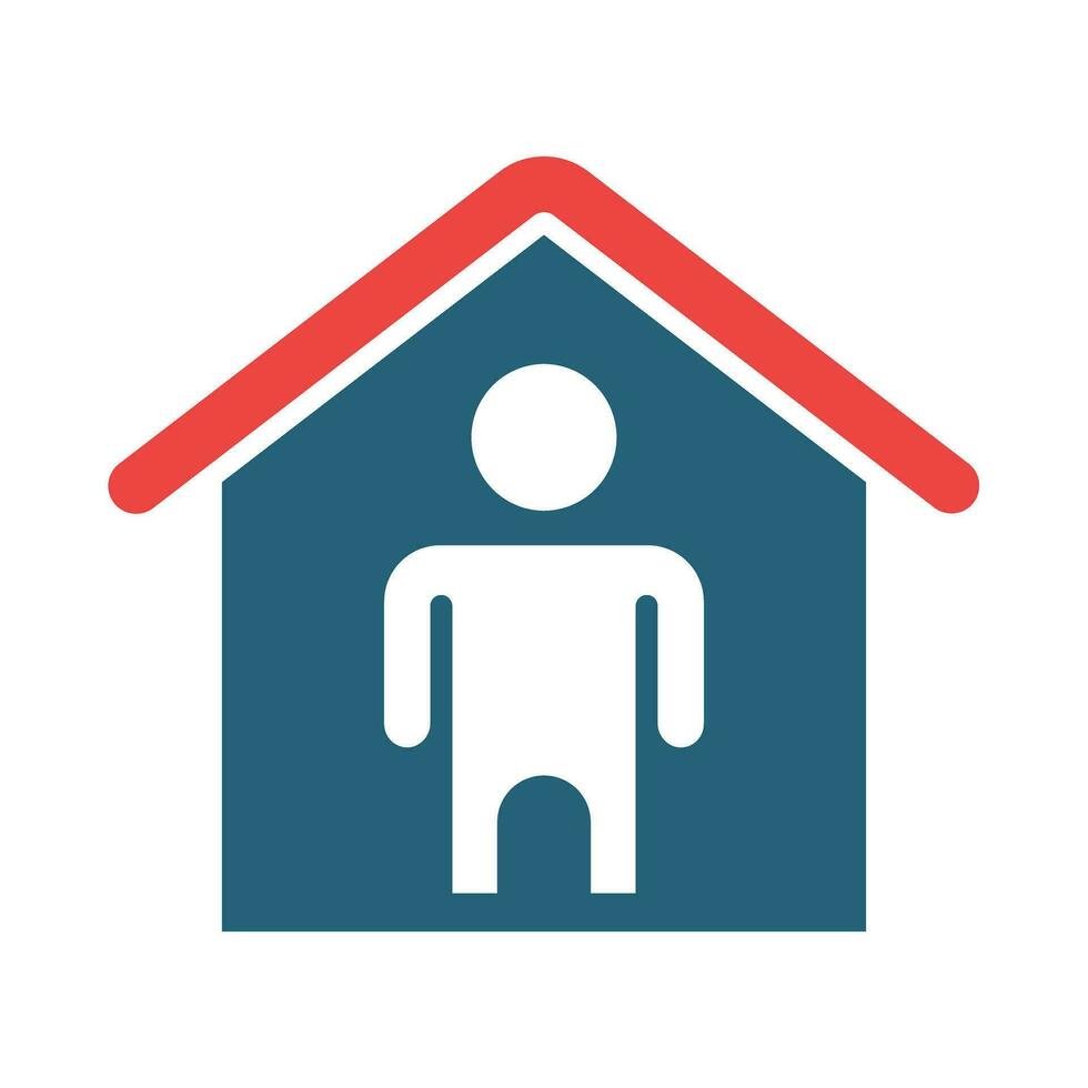 Stay At Home Vector Glyph Two Color Icon For Personal And Commercial Use.