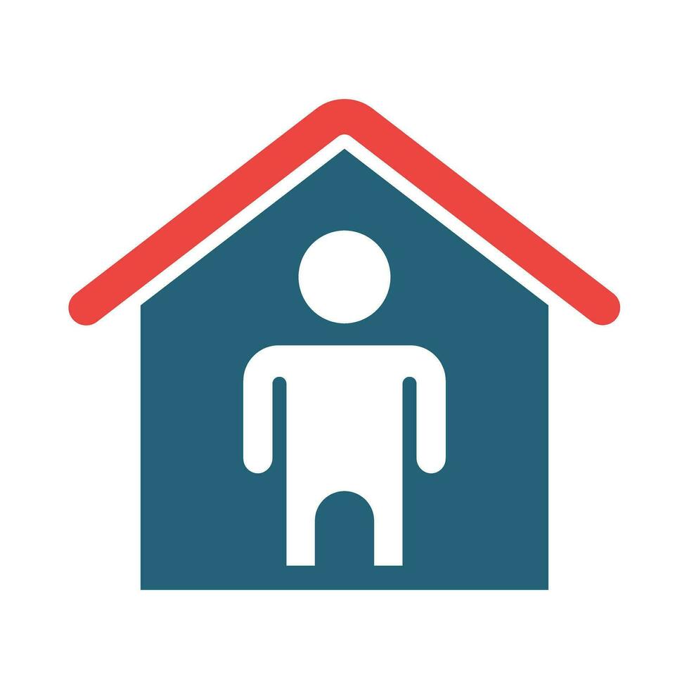 Stay At Home Vector Glyph Two Color Icon For Personal And Commercial Use.