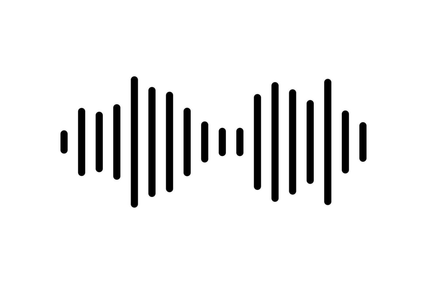 Sound wave or voice message icon. Music waveform, track radio play. Audio equalizer line. Vector illustration