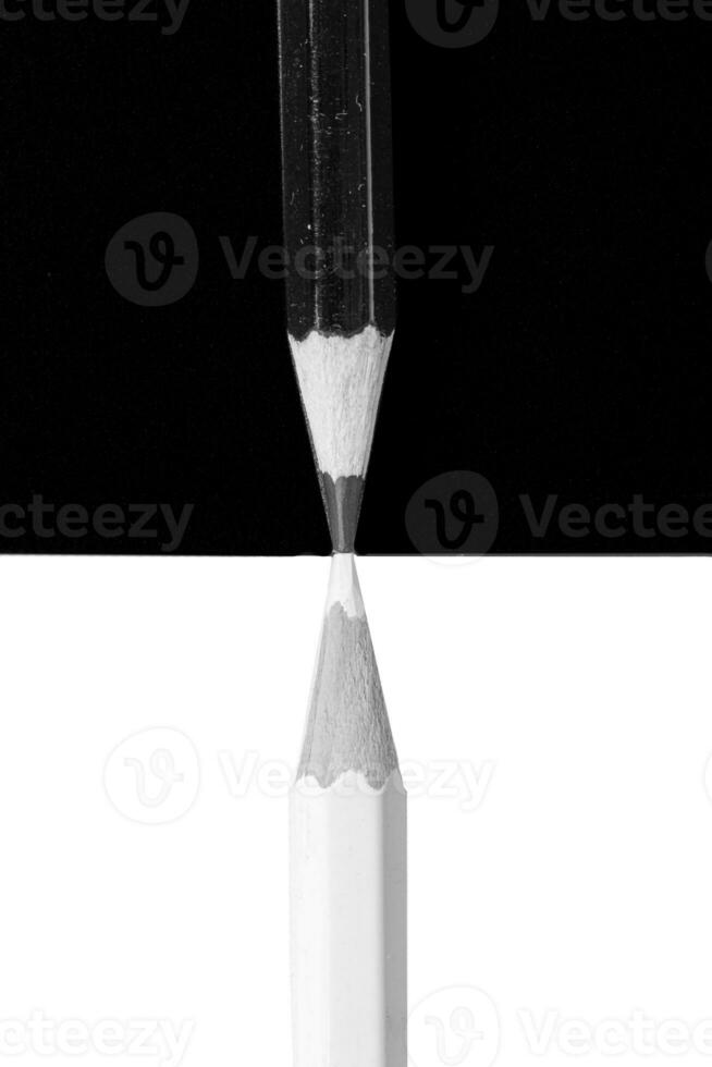 white and black pencil on white and black background photo