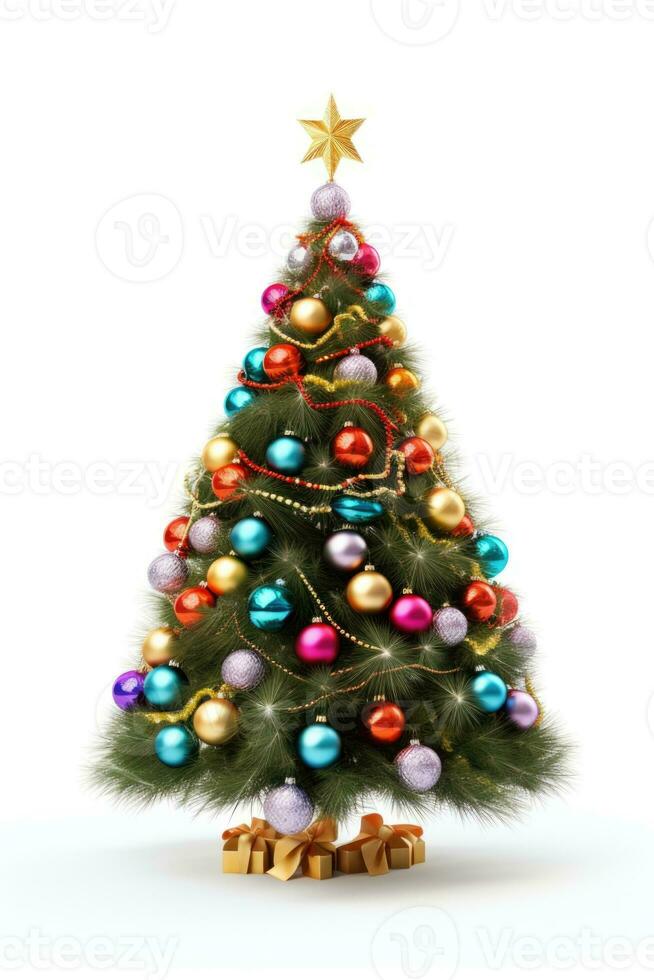 Photo of Christmas Tree with isolated white background