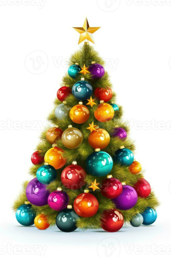 Photo of Christmas Tree with isolated white background