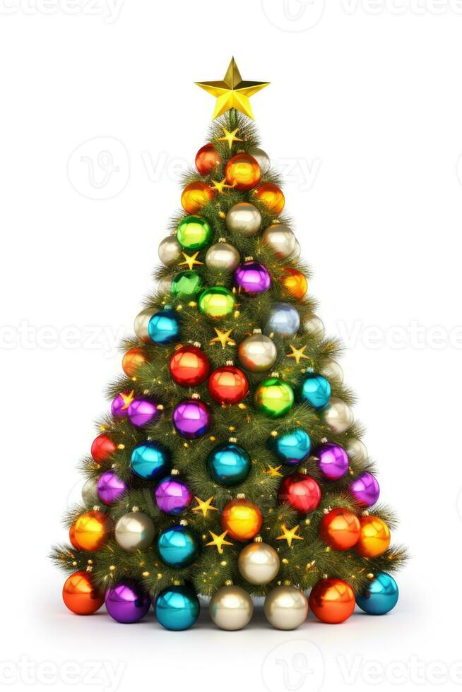 Photo of Christmas Tree with isolated white background