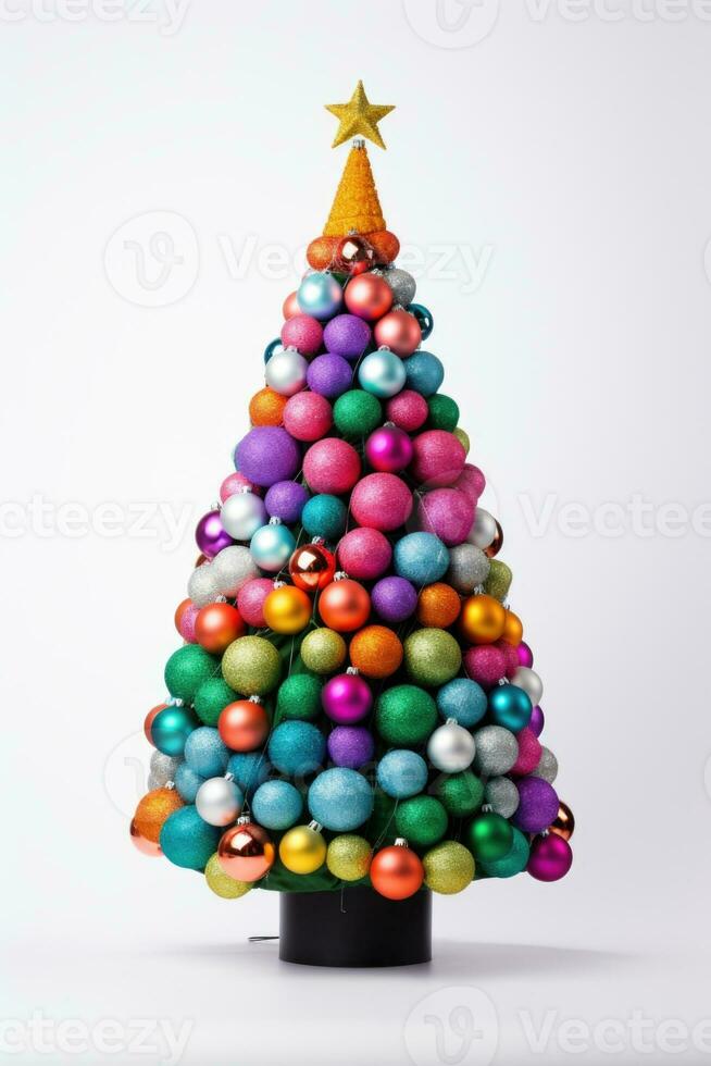 Photo of Christmas Tree with isolated white background