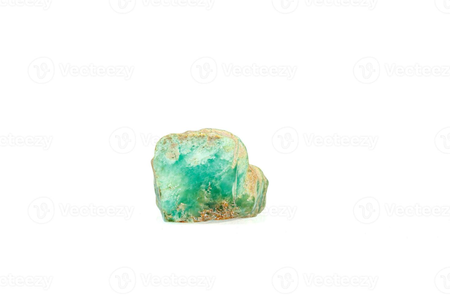 macro stone mineral Chrysoprase on a white background photo