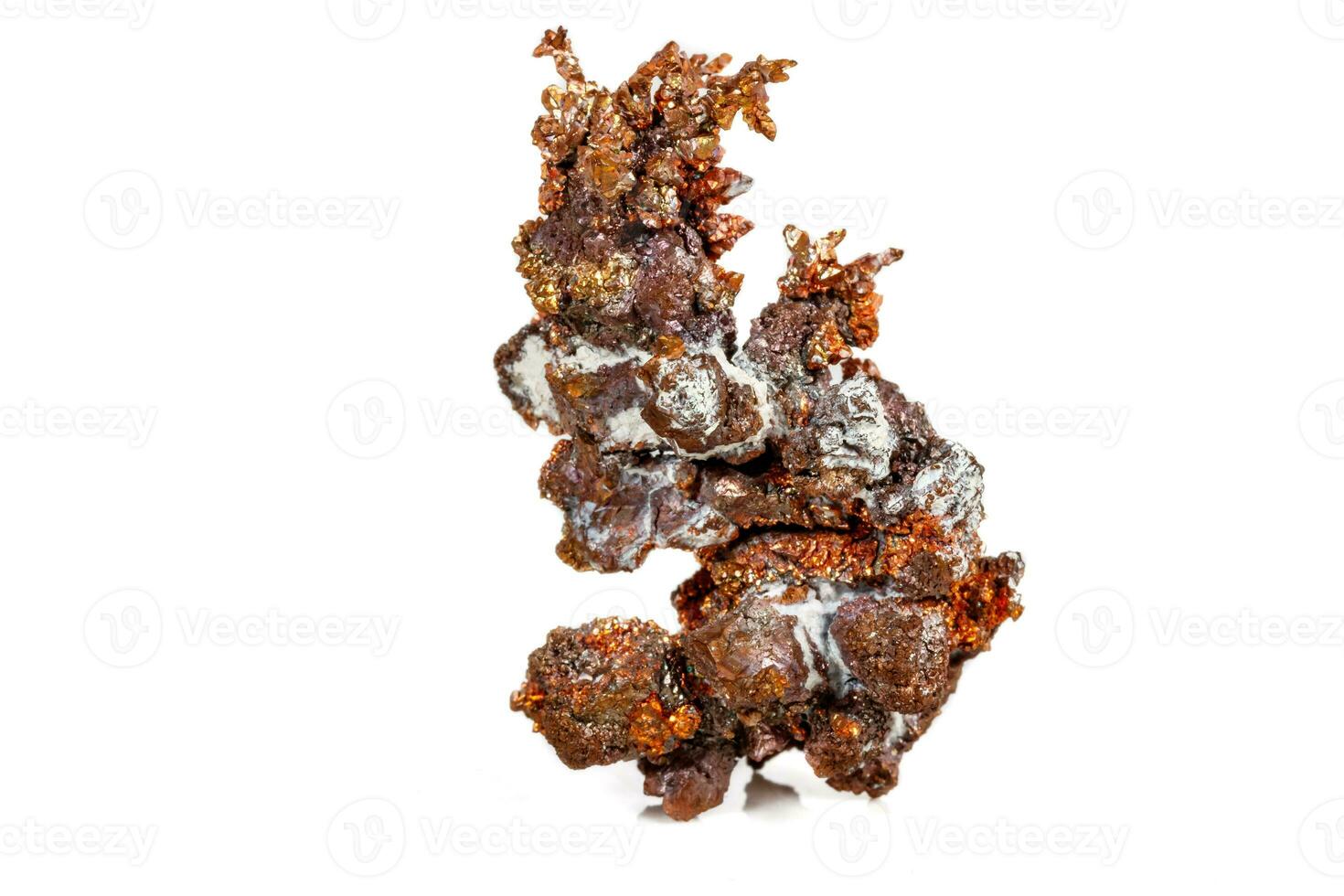 Macro mineral stone Copper on white background photo