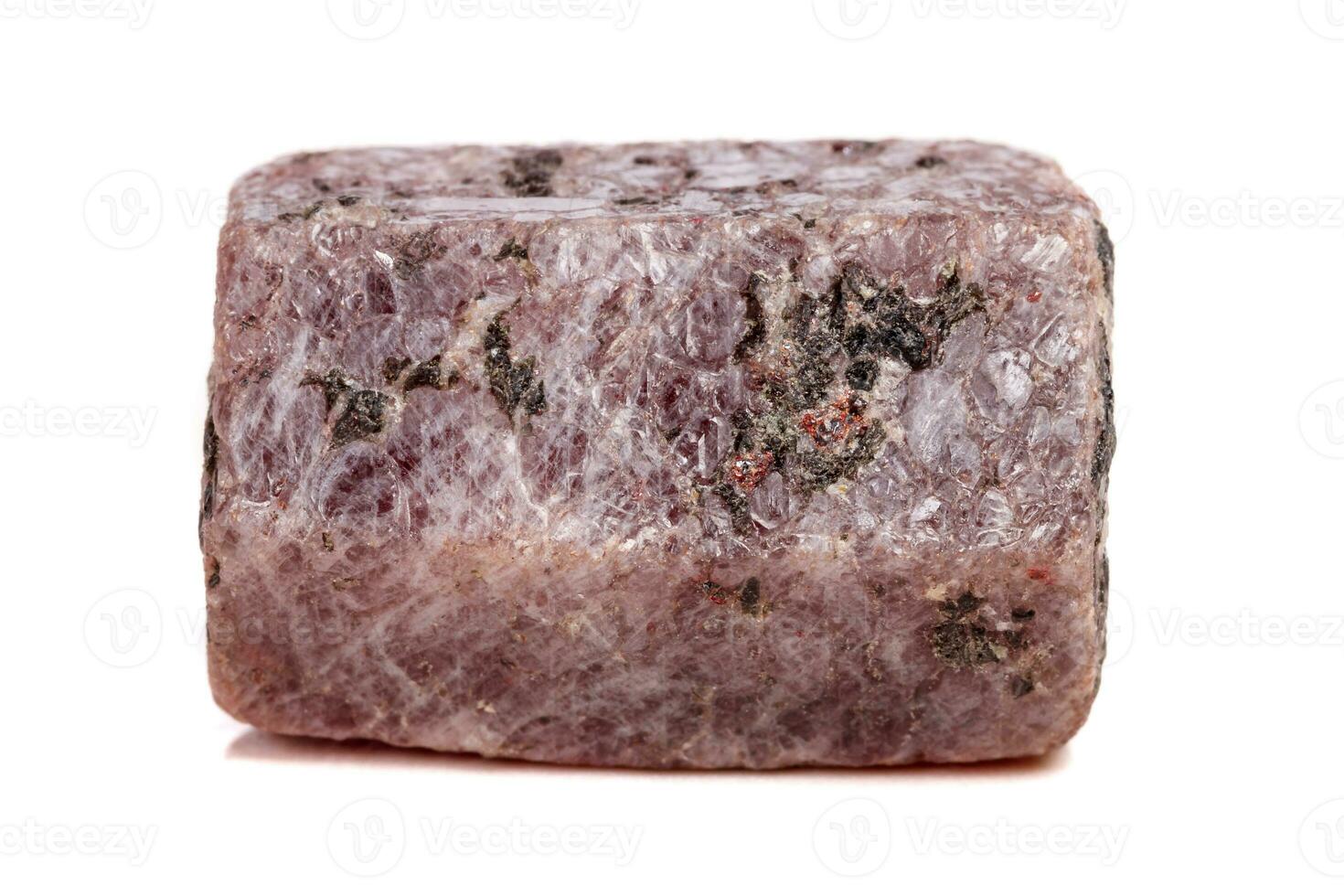 Macro mineral stone Ruby in the breed a white background photo