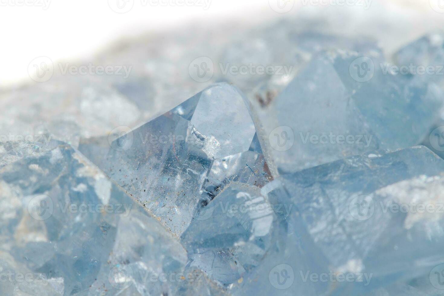 Macro mineral stone Celestine in the breed a white background photo