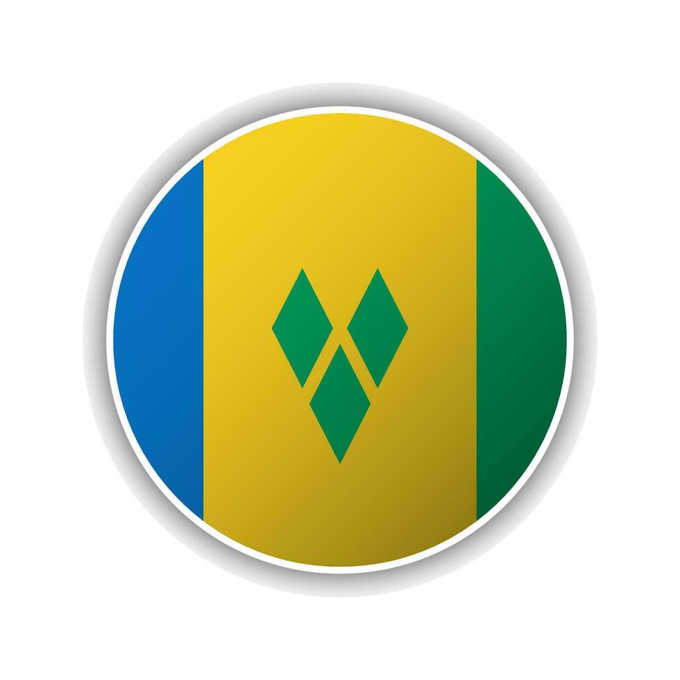 Abstract Circle Saint Vincent and the Grenadines Flag Icon vector