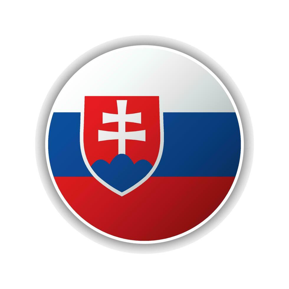 Abstract Circle Slovakia Flag Icon vector